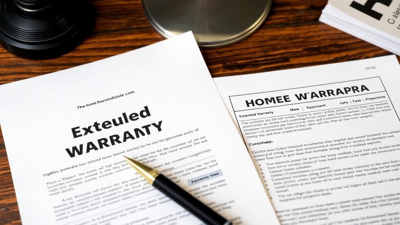 Side-by-side comparison of an extended warranty and a home warranty document