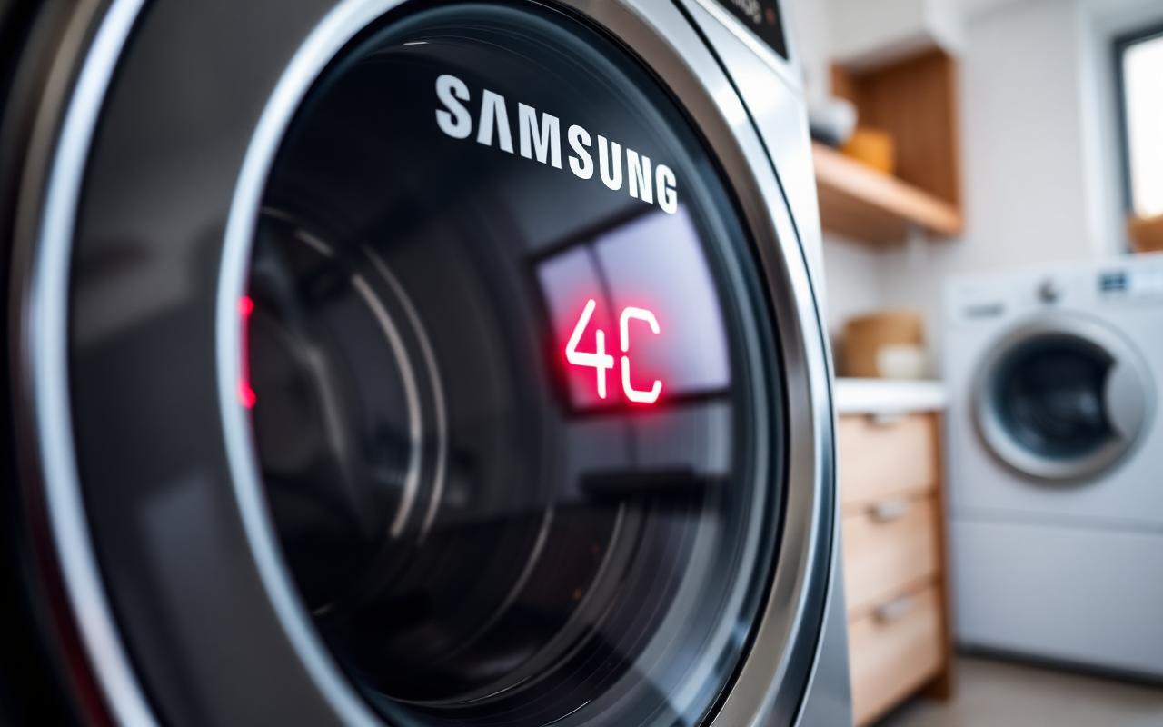 Samsung washer display showing the 4C error code